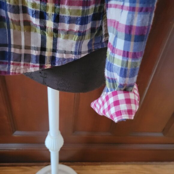 Christopher & Banks Plaid Button-Up Shirt P/L Cotton & Nylon - Picture 7 of 7